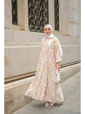 Yeşil Çiçek Desenli Elbise Yeşil Çiçek Desenli Elbise