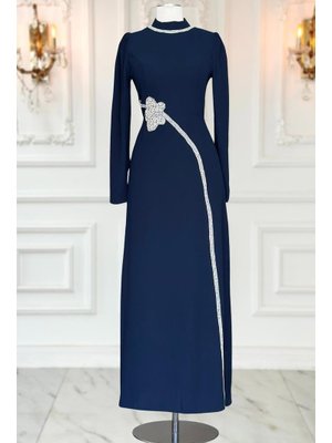 Lacivert Zühre Abiye Elbise