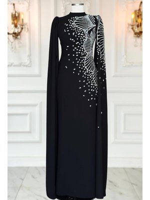 Siyah Hüsna Abiye Elbise