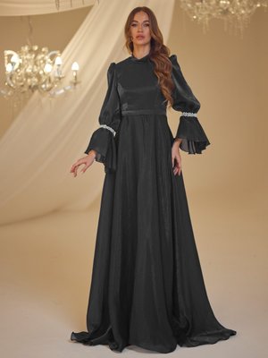 Siyah İnci Abiye Elbise