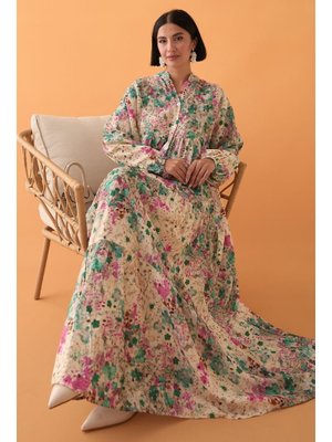 Defne Çiçeği Yeşil Mango Elbise Defne Çiçeği Yeşil Mango Elbise