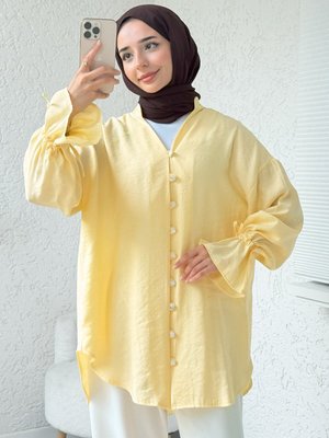 Sarı Hakim Yaka Gömlek