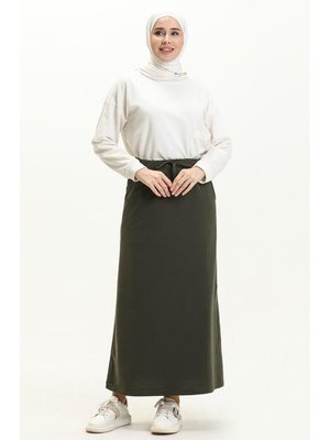 Haki Beli Bağlamalı Cepli Spor Etek