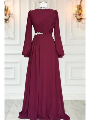 Bordo Peri Abiye Elbise Bordo Peri Abiye Elbise