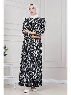 Siyah Beli Tünelli Bürümcük Karin Elbise Siyah Beli Tünelli Bürümcük Karin Elbise