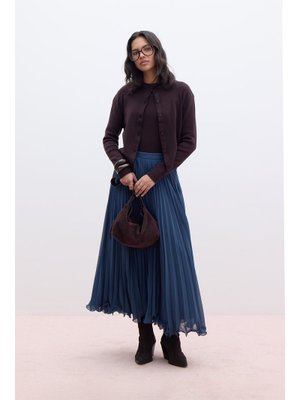 Petrol Pliseli Etek Petrol Pliseli Etek