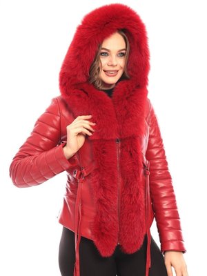 Kırmızı Deri Mont