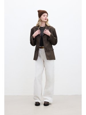 Koyu Haki Suni Süet Klasik Ceket Koyu Haki Suni Süet Klasik Ceket