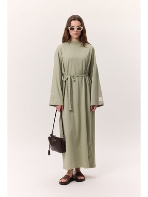 Oversıze Uzun Rahat Elbise Çağla Yeşili Oversıze Uzun Rahat Elbise Çağla Yeşili