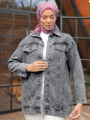 Gri Denim Ceket