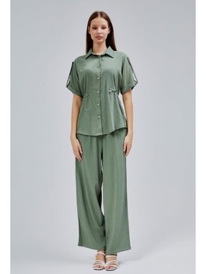 Haki Rahat Kesim Gömlek Pantolon Takım