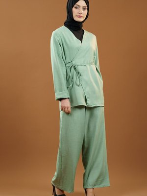 Mint Bağlamalı Kimono İkili Takım Mint Bağlamalı Kimono İkili Takım