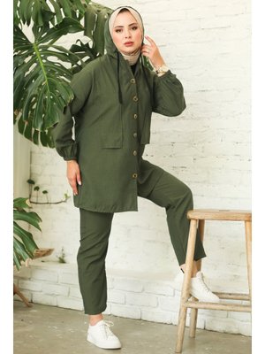 Haki Hakı Tunik Pantolon İkili Takım