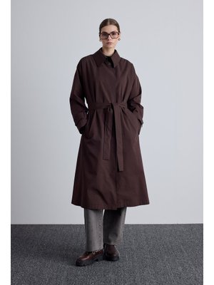 Acı Kahve Kemerli Oversize Gabardin Trençkot Acı Kahve Kemerli Oversize Gabardin Trençkot