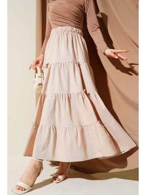 Bej Fiyonklu Çingene Etek Bej Fiyonklu Çingene Etek