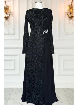 Siyah Nil Abiye Elbise