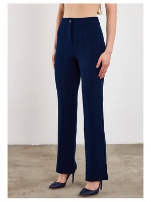 Lacivert Likralı Geniş Paça Pantolon Lacivert Likralı Geniş Paça Pantolon
