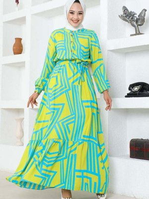 Asit Çizgili Viskon Elbise Asit Çizgili Viskon Elbise