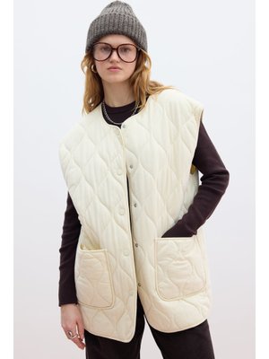 Vanilya Kapitone Cepli Yelek