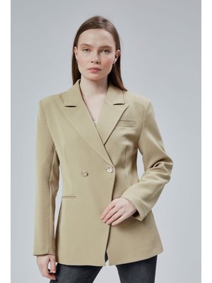 Vizon Regular Fit Yırtmaç Detaylı Blazer Ceket