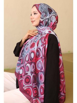 Bordo Desenli Şal