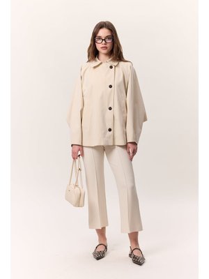 Bej Dikiş Detaylı Flare Pantolon Bej Dikiş Detaylı Flare Pantolon