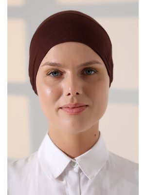 Lastikli Dikişsiz Kaymaz Silikonlu Bağlamalı Bone Kahverengi Lastikli Dikişsiz Kaymaz Silikonlu Bağlamalı Bone Kahverengi