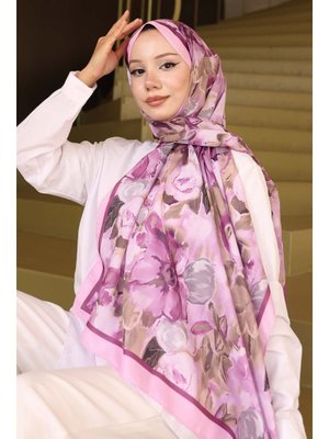 Lila Desenli Şal