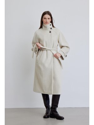 Bej İza Premium Kaşe Kaban