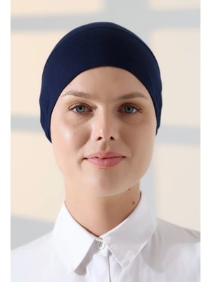 Lastikli Dikişsiz Kaymaz Silikonlu Bağlamalı Bone Lacivert Lastikli Dikişsiz Kaymaz Silikonlu Bağlamalı Bone Lacivert