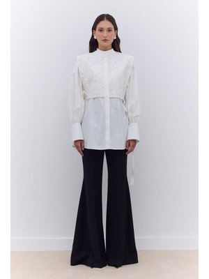 Ekru Lımıted Edıtıon Dantel Tunik