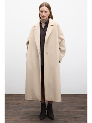 Düz Kapama Kaşe Kaban Deve Tüyü