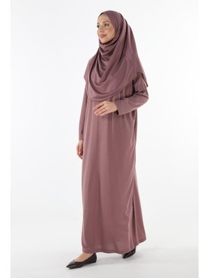 2133_tek Parça Kaymaz Başörtülü Namaz Elbisesi Boneye Son 2133_tek Parça Kaymaz Başörtülü Namaz Elbisesi Boneye Son