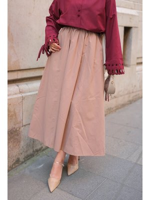 Vizon Bel Lastikli Etek Vizon Bel Lastikli Etek