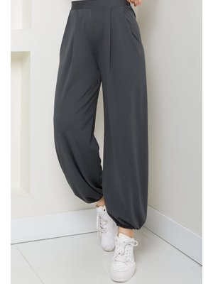 Antrasit Mehru Paçası Lastikli Pantolon