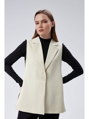 Regular Astarlı Dokuma Yelek Taş