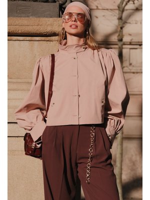 Pudra Kısa Balon Kol Ceket Pudra Kısa Balon Kol Ceket