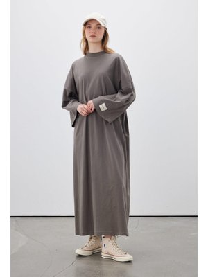 Antrasit Oversıze Uzun Rahat Elbise Antrasit Oversıze Uzun Rahat Elbise