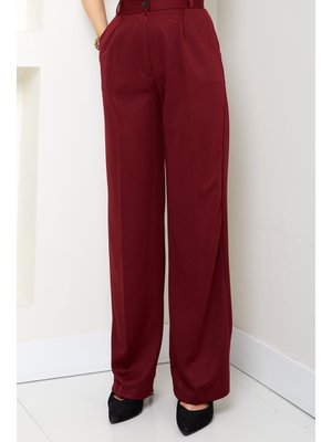 Bordo Mihre Çımalı Palazzo Pantolon