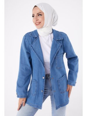 Mavi Mavı Kruvaze Kot Ceket