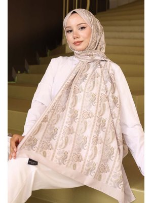 Taş Rengi Etnik Desenli Şal