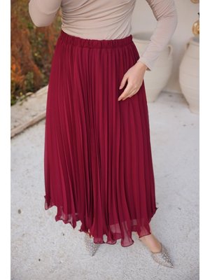 Bordo Pliseli Etek 46) Bordo Pliseli Etek 46)