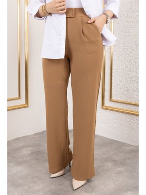 Camel Cırt Kapamalı Yüksek Bel Palazzo Pantolon Camel Cırt Kapamalı Yüksek Bel Palazzo Pantolon