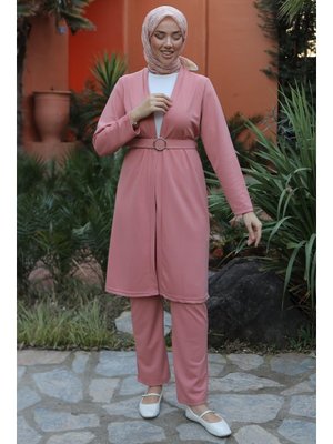 Gül Hırka Pantolon İkili Takım