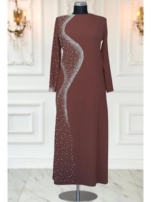 Kahverengi Didar Abiye Elbise Kahverengi Didar Abiye Elbise