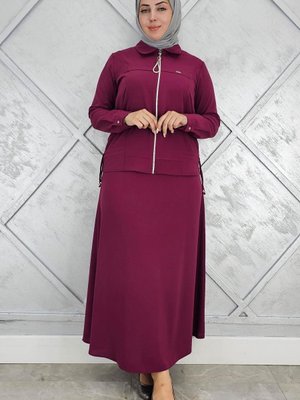 Bordo Büzgü Detaylı İkili Takım