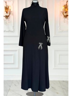 Siyah Tuay Abiye Elbise