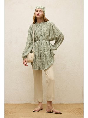 Viskon Desenli Tunik Rose Mınt