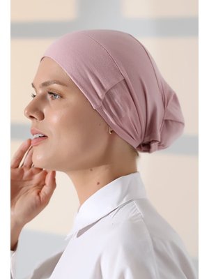 Lastikli Dikişsiz Kaymaz Silikonlu Bağlamalı Bone Pembe Lastikli Dikişsiz Kaymaz Silikonlu Bağlamalı Bone Pembe