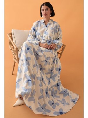 Kardelen Çiçeği Mavi Mango Elbise Kardelen Çiçeği Mavi Mango Elbise